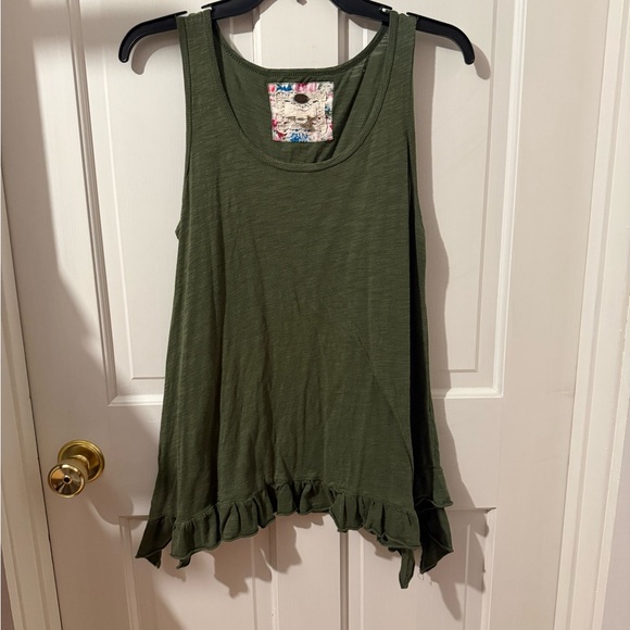 3/$17! Green Tank Too with Ruffle Hem - Picture 3 of 6